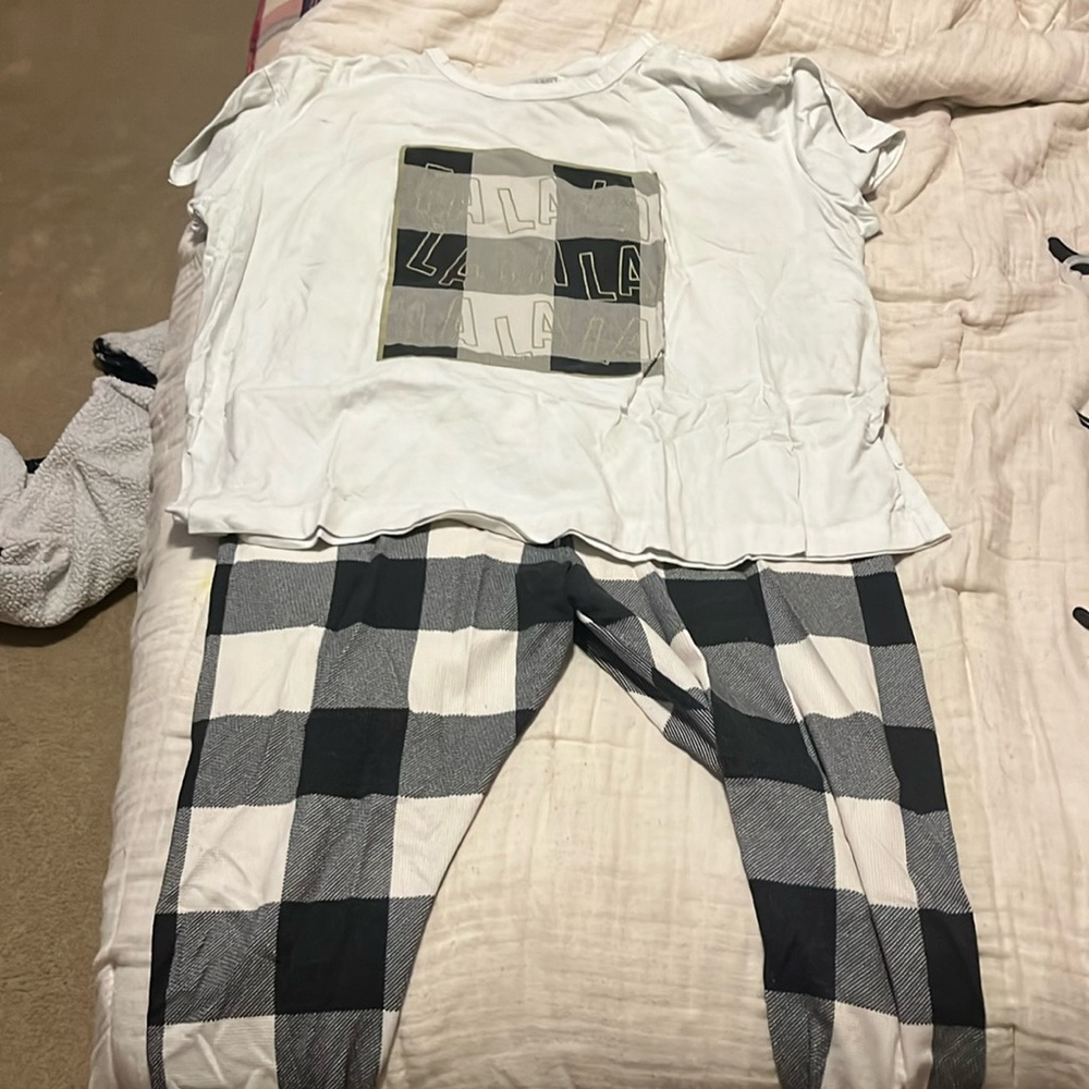 plaid pj set
